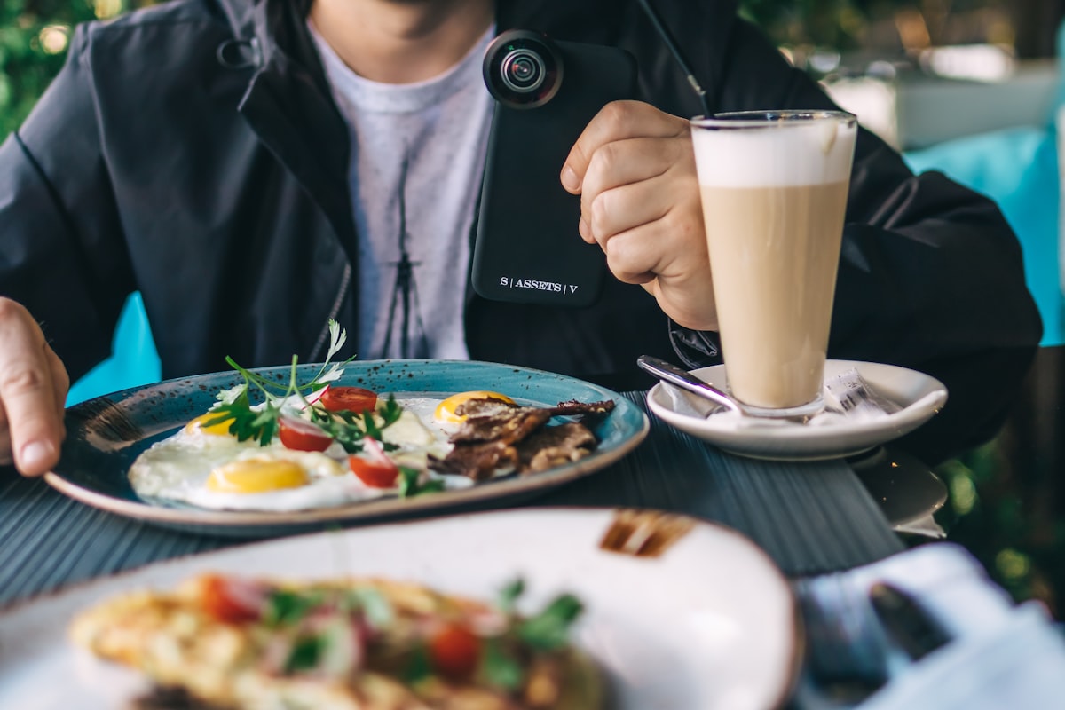 Balanced breakfast spread with proteins, grains, and fresh vegetables